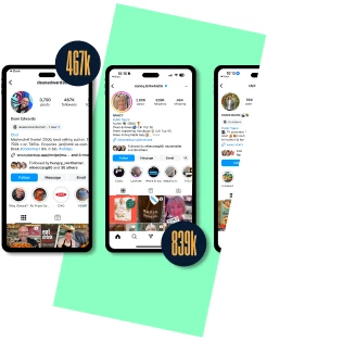 Mobile app development example showing social media platform interface and user profiles