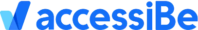 accessiBe blue wordmark logo with checkmark icon